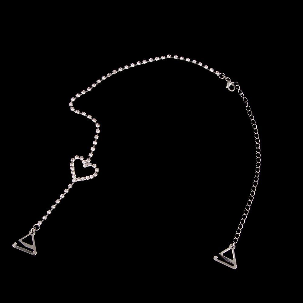 Fashion Women Dress Prom Rhinestone 1 Pair Heart Shaped Bra Straps