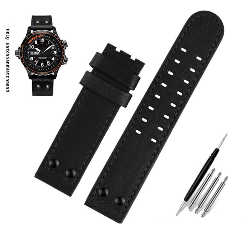 Για Λουράκι Ρολογιού Hamilton Khaki Aviation H77616533 H760250 Field Ανδρικό Γνήσιο Δέρμα Rivet Λουράκι Ρολογιού 20mm 22mm Καφέ Βραχιόλι