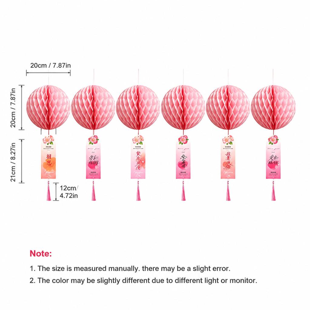 Pink Paper Honeycomb Ball Hanging Ornament Romantic Foldable Ceiling Pendant Valentine's Day Supplies Wedding Party Decoration