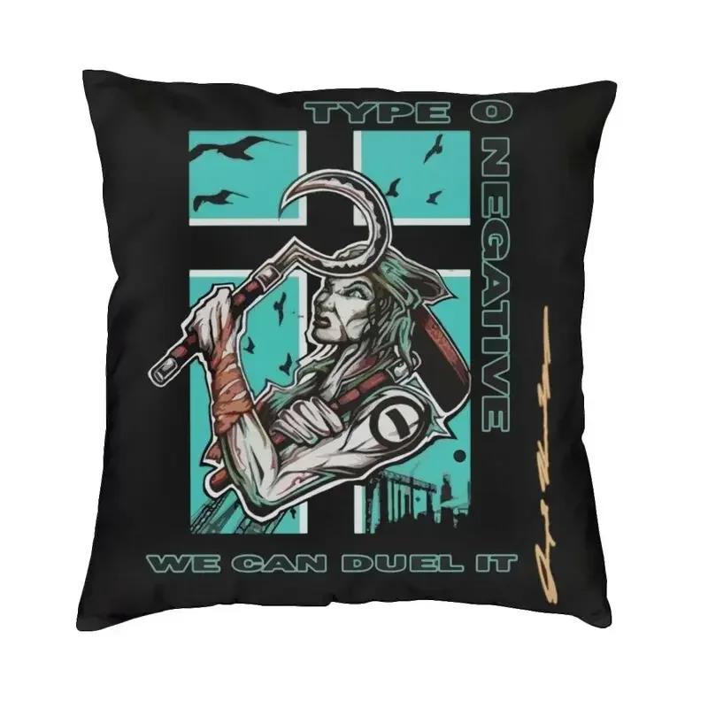 O Type Negative Logo Gothowy Zespół Heavy Metalowy Poszewka na Poduszkę Dwustronny Nadruk Poszewka na Poduszkę Dekoracyjna do Domu