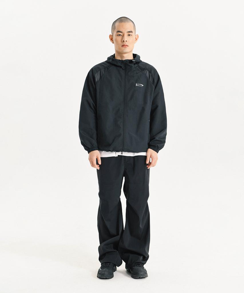 Physical Department Color Block Mesh Hoodie Track Jacket Ivory