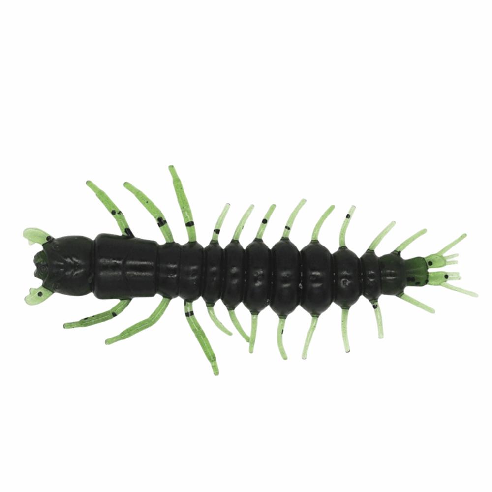 48PCS 2.95inch Fishing Worm Lures Soft Bass Baits Hellgrammite Fishing Lures  Bass Fishing