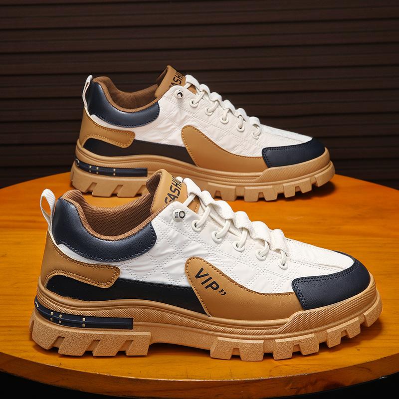 

Men s shoes 2025 new spring trend outdoor work work tooling shoes kitchen non-slip leather surface casual labor insurance shoes 39 бежевый