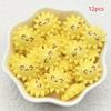 [12pcs Sunflower Pendant in Various Colors] 12pcs Sunflower Resin Pendant, Flat Back Decoration for DIY Crafts, Jewelry Making,