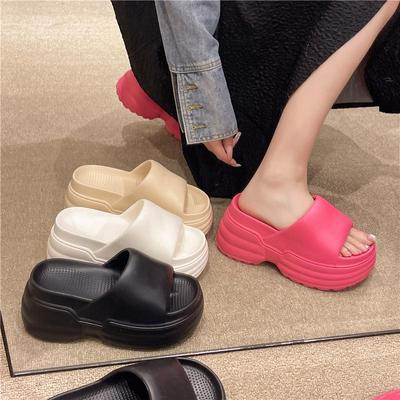 Sandales d'été à semelles épaisses et compensées pour femmes – Pantoufles polyvalentes en EVA ultra-légères et douces