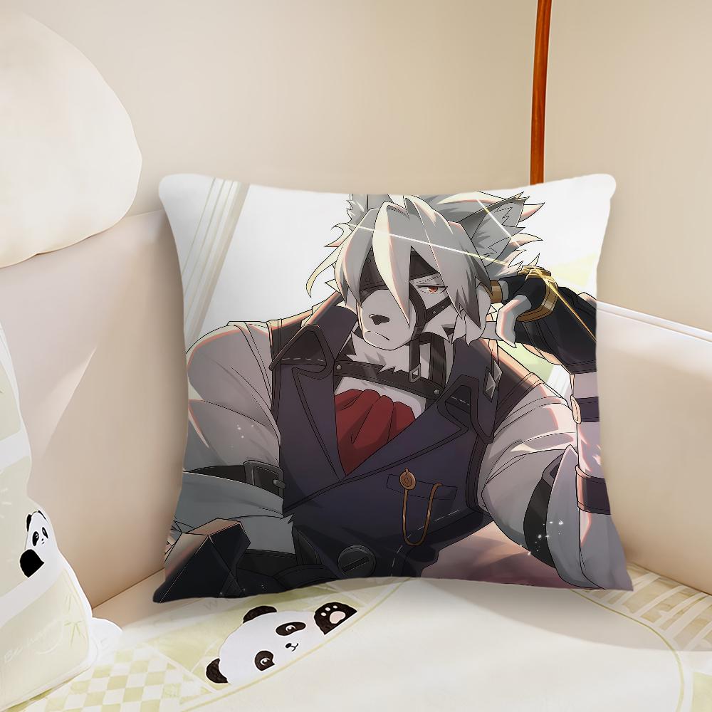 Game Zenless Zone Zero Lycaon cushion cover Plush Fabric Soft Double Sided Print Sofa Cushion Cover Throw Pillow Covers