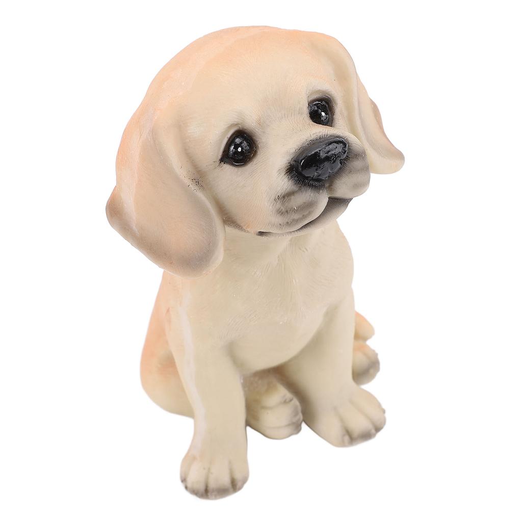 Yellow Labrador Puppy Figurine 7.5x7.5x14cm Cute Resin Sitting Labrador Dog Statue Desktop Ornament