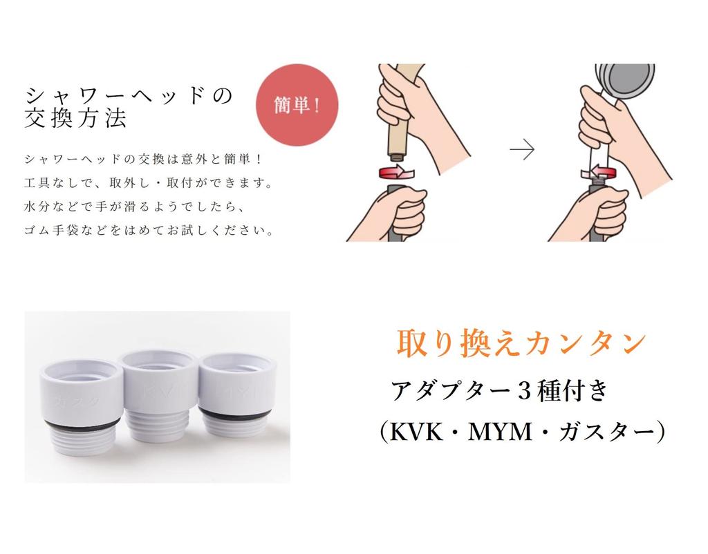 amane shower head Effective for low water pressure Comes with 3 types of adapters Easy to replace in Soft blue Amane/Amane (soft blue) [Made Japan]