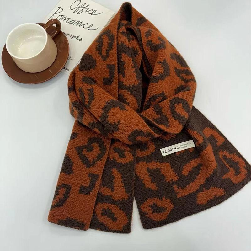 Couple Leopard Print Scarf Fashionable Versatile Warm Texture Fashionable Scarf Autumn and Winter Scarf