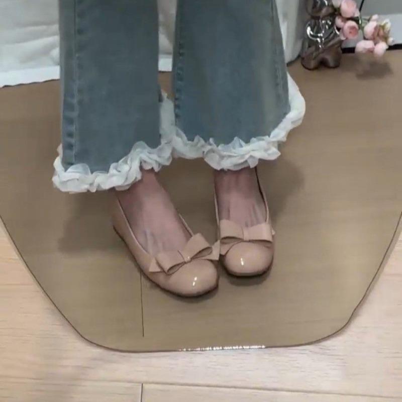 Retro shallow single shoes women's autumn new fairy bow Mary Jane shoes