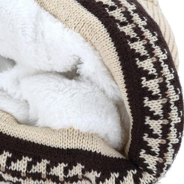 Elegant Fashion Winter Hat Gloves Set For Women With Warm Knit Beanie And Pompoms