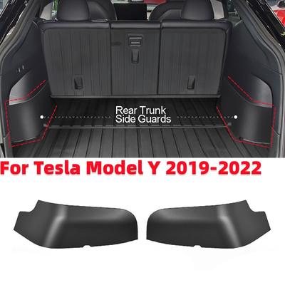 2Pcs/set Car Rear Trunk Side Guards Inner Protector TPE Plate Cover Corner Baffles Protection Shell For Tesla Model Y