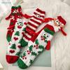 Funny Magnetic Christmas Holding Hands Socks Coral Fleece Winter Thickened Thermal Mid-Calf Socks