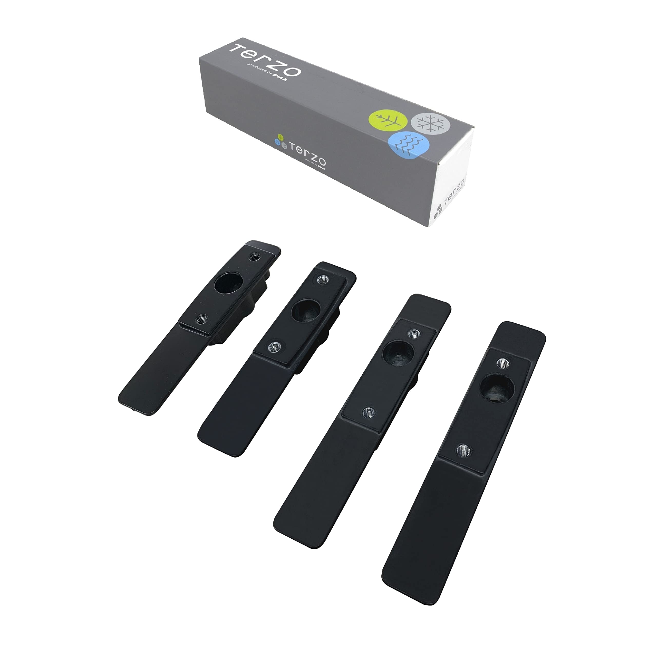 

Комплект креплений Terzo для установки на базу с прямыми рейлингами на крыше, черные квадратные поперечины для Turipa G4 с Toyota MXAA DR22 (от ПИАА) Багажник, Специфический для транспортного средства 4, Тип, чёрный