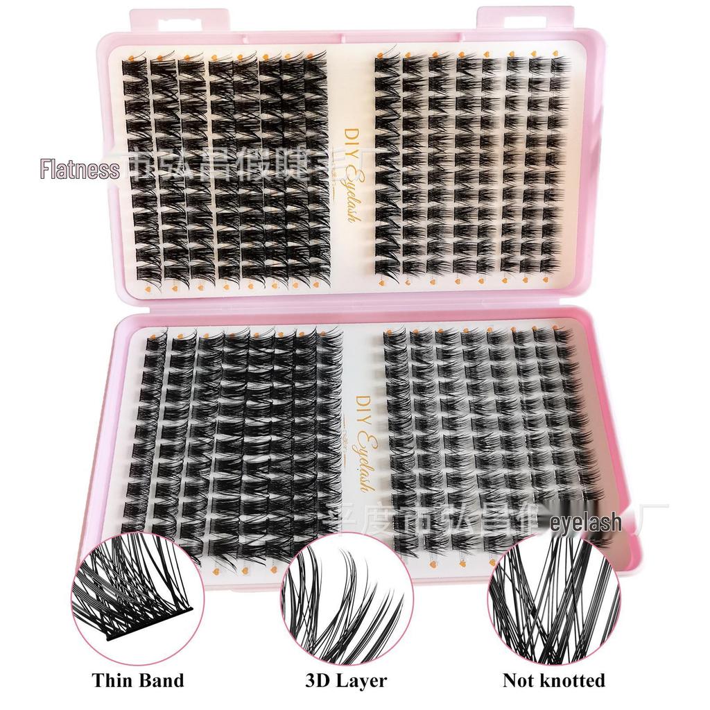 New Large Capacity DIY Segmented Hot Melt Cluster Eyelash Set