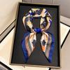 Spring French retro flower silk scarf light luxury contrasting color large square scarf shawl headband scarf one towel multi-purpose