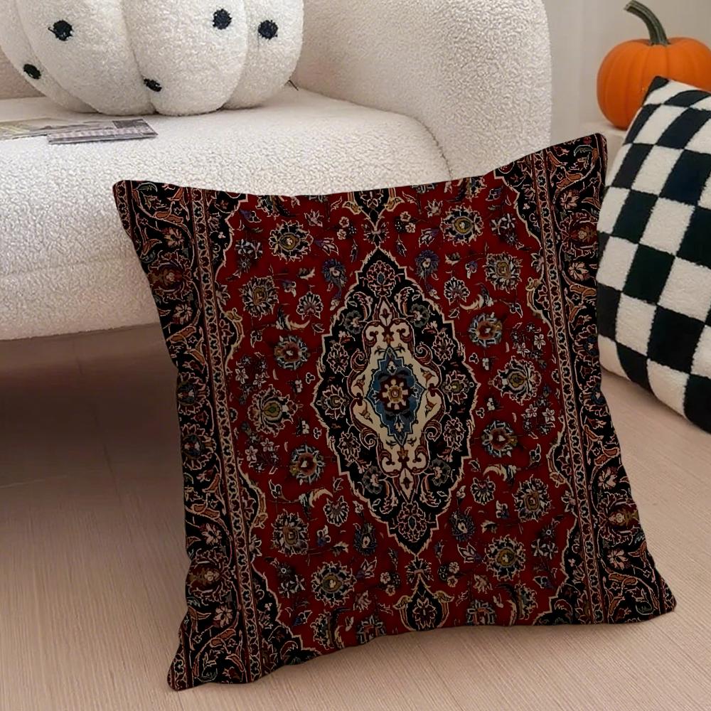 Elegant Kulturell Konst Vintage Persisk Stil Kuddfodral Kuddeöverdrag Dold Knapp Hållbar Polyester Stolskudde