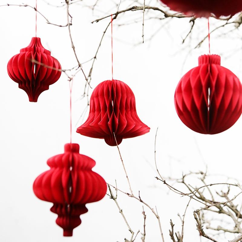 Christmas Decorations Chinese Wedding New Year Hanging Pendants Wall Decoration Home Decor Paper Lantern Accessorie