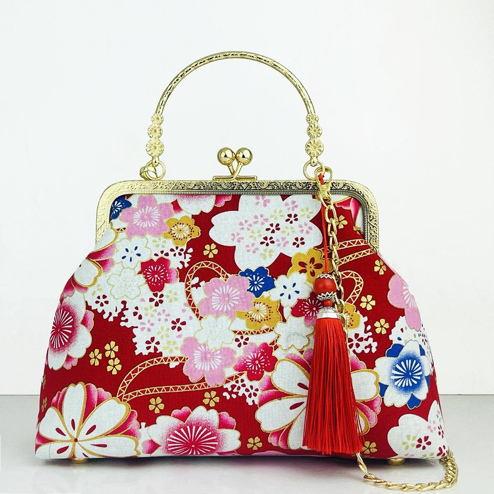 Damen Neue Vintage Chinesische Tasche, Qipao Passende Verschluss-Geldbörse mit Kette, Retro Abend Schultertasche