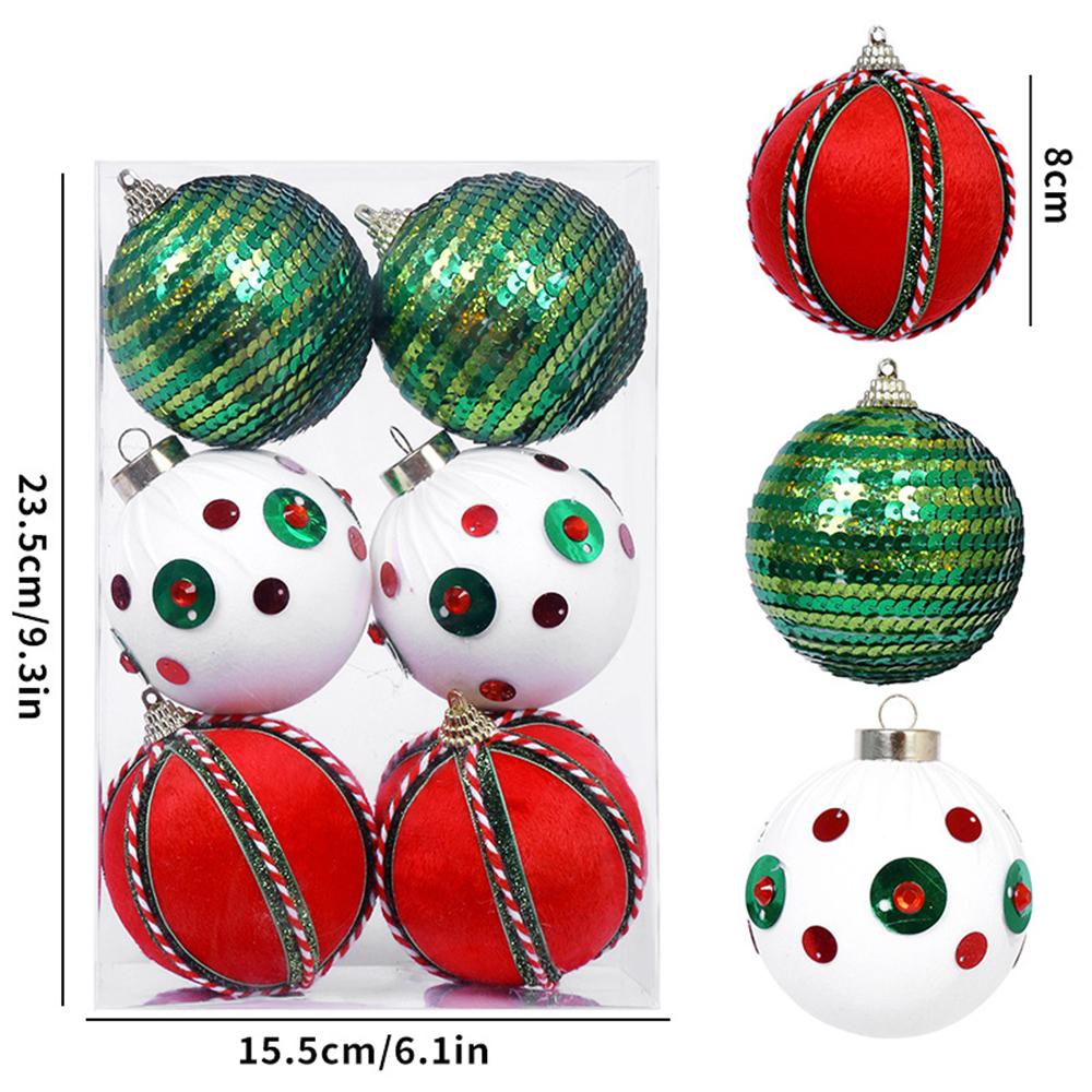 

Christmas Balls 6X Shatterproof Painted Christmas Ball Ornaments For Christmas Decorations 2.4inch Christmas Ball Pendant For Other