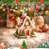 Świąteczna Dekoracja Kominka Domek ze Śniegiem Kadzielnica Boże Narodzenie, Holder Backflow, Zimowa Żywiczna Ozdoba Figurka Xmas na Biurko do Salonu