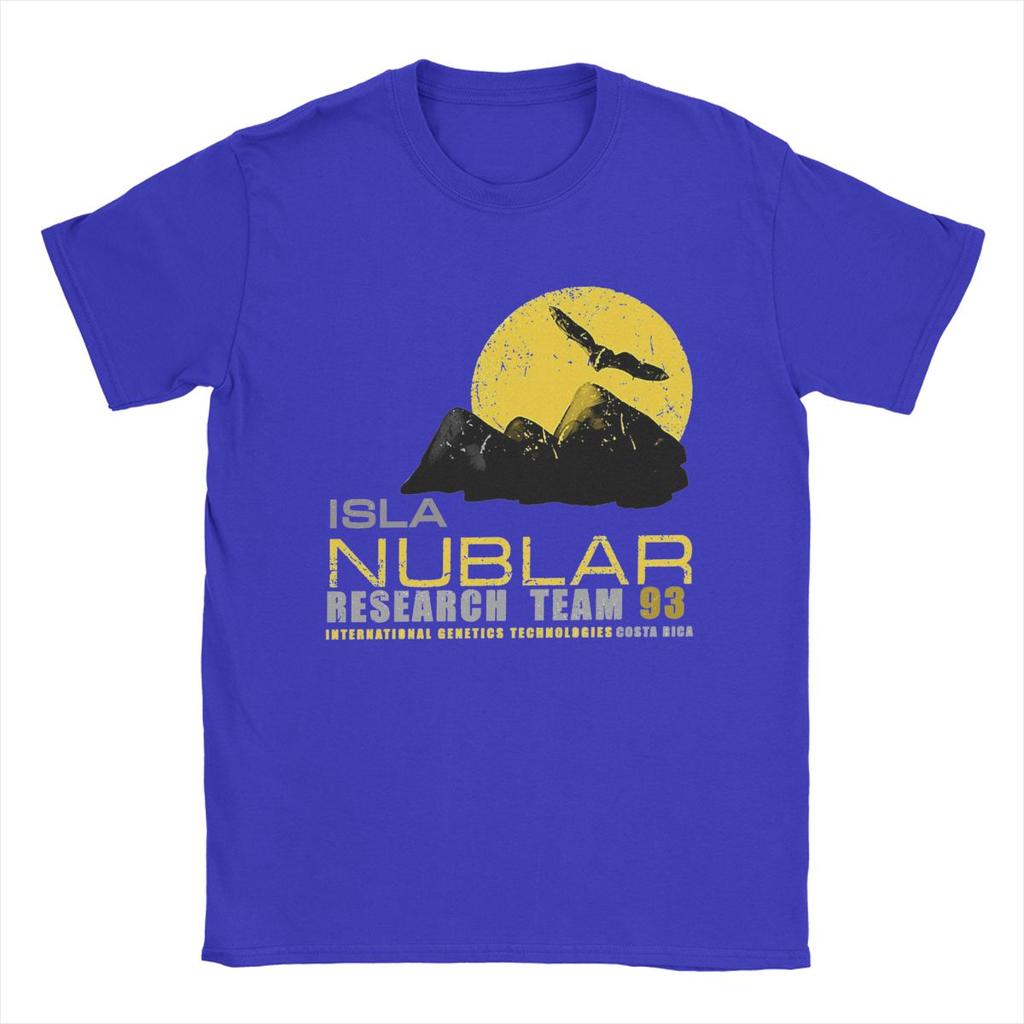 Men T-Shirts Isla Nublar Research Team Vintage 100% Cotton Tees Short Sleeve Jurassics Parks T Shirt Crew Neck Clothes Printed