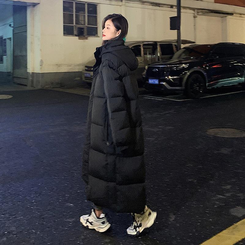 Extended New Winter Loose Thickened Hooded Knee Cotton Jacket