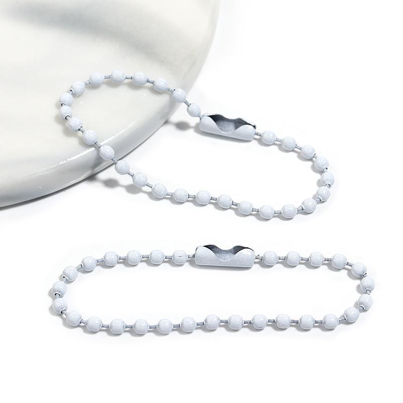 100pcs/lot Colorful Ball Bead Chains Fit Key Chains Hand Tag Connector ForDIY Bracelet Jewelry Making Accessorise Length 10 12cm