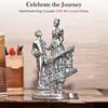 Romantisches Paar Silberfinish Liebesstatue | Treppendesign für Verlobung, Hochzeit Ideales Valentinstags- & Geburtstagsgeschenk
