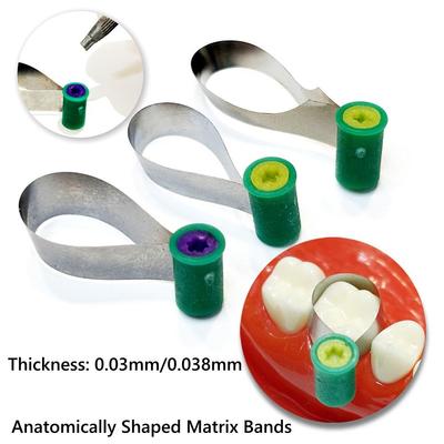 Dental Matrix Bands Steel Matrix Anatomically Shaped  Double-Side Contoured Matrix Bands for Dentistry with Tools