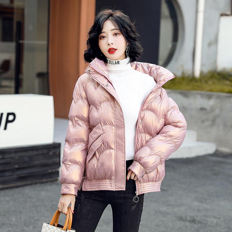 Glossy Short Cotton Clothes Women's Korean Version Loose New Light Cotton-padded Clothes Winter Coat