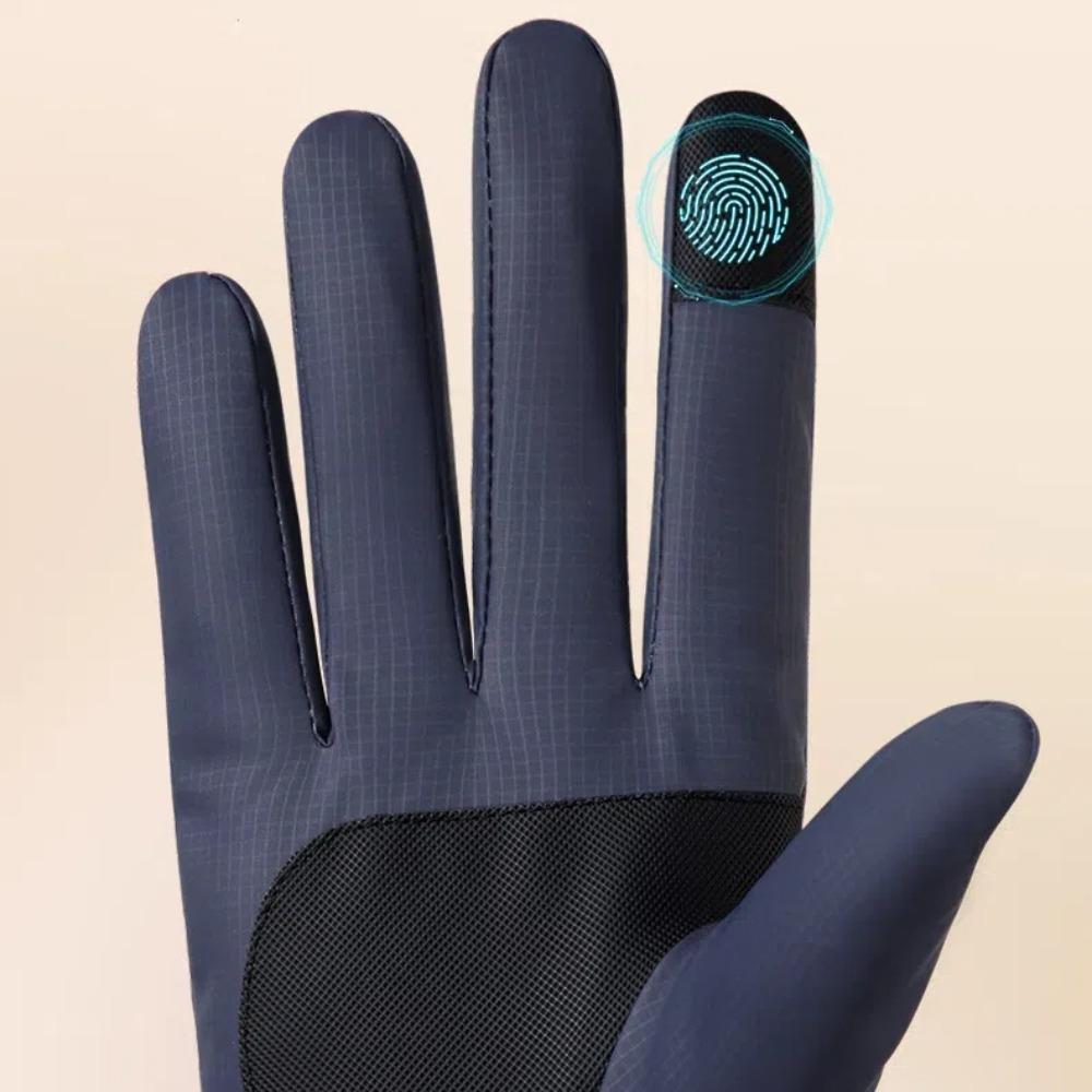 PP Cotton Male Anti-cold Mittens Drawstring Rope Plush Thickened Gloves Waterproof Mittens Cycling