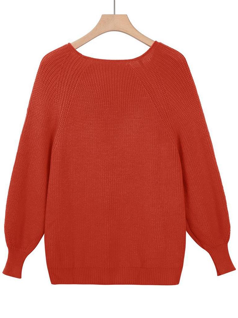 2025 Plus Size V-neck Knit Pullover: European/American Style, Autumn/Winter Women's Casual Sweater