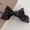 1pc Autumn and winter new PU leather bow hair clip temperament retro duckbill clip internet famous side clip