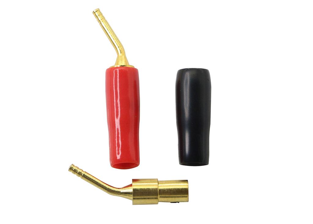 CERRXIAN Pure Gold 2mm Pin Audio Banana Speaker Cable Banana Clip Speaker Cable Terminal Audio Cable Terminal Plugs Curved, Copper, Plated,