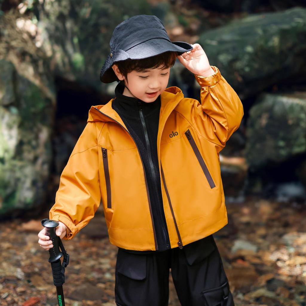 Boys' 3-in-1 Windbreaker Jacket - 2025 Spring/Autumn Kids' Waterproof Outdoor Coat