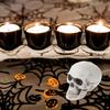 4Pcs Spooky Plastic Skull Ornament Halloween Decor Prop for Table Mantel Shelf Ktv Bar Haunted House Party Use