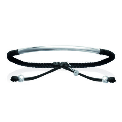 [I8060] - Silver Bracelet 'Choréographie' Black Silver - 50x4 Mm