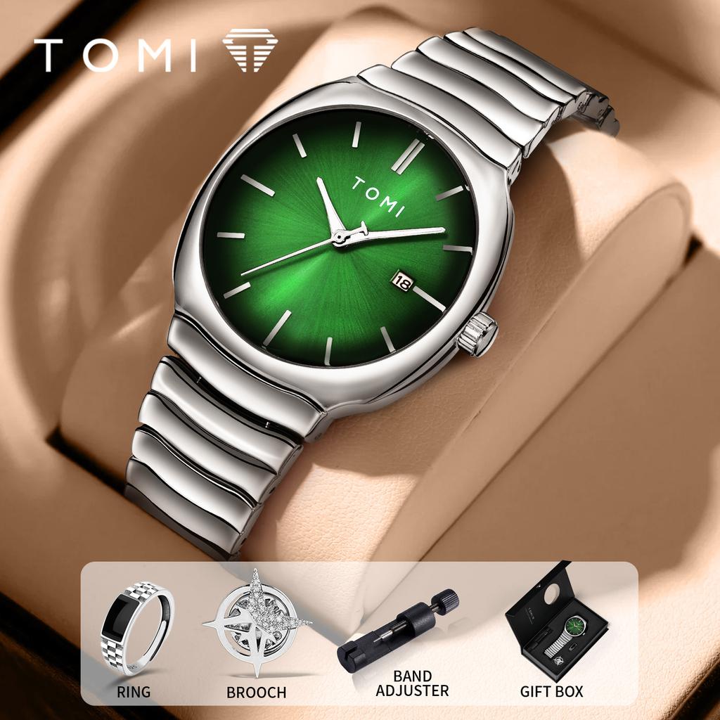 Men Quartz Watch Minimalist Fashion Wristwatch Stainless Steel Strap Luxury Gift Box Set Classic Waterproof Watch for Men