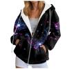 Stylish Print Long-Sleeve Casual Hoodies Women'S Full Zipper Outdoor Sweatshirt Hooded Autumn/Winter Cardigan Outdoor Sportwears