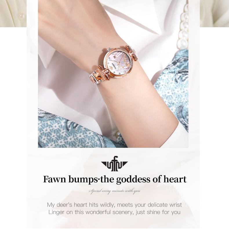 OUPINKE Montres Marque de Mode Montre Mécanique Automatique Étanche Montre pour Femme