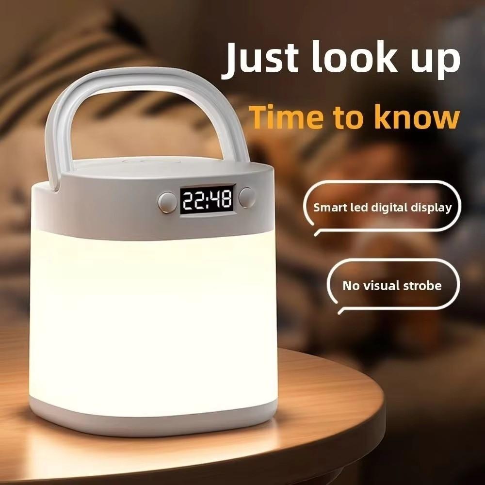 Dimmable Bedside Lamp Remote Control Reading Table Lamp Eye Protection Clock  Desktop