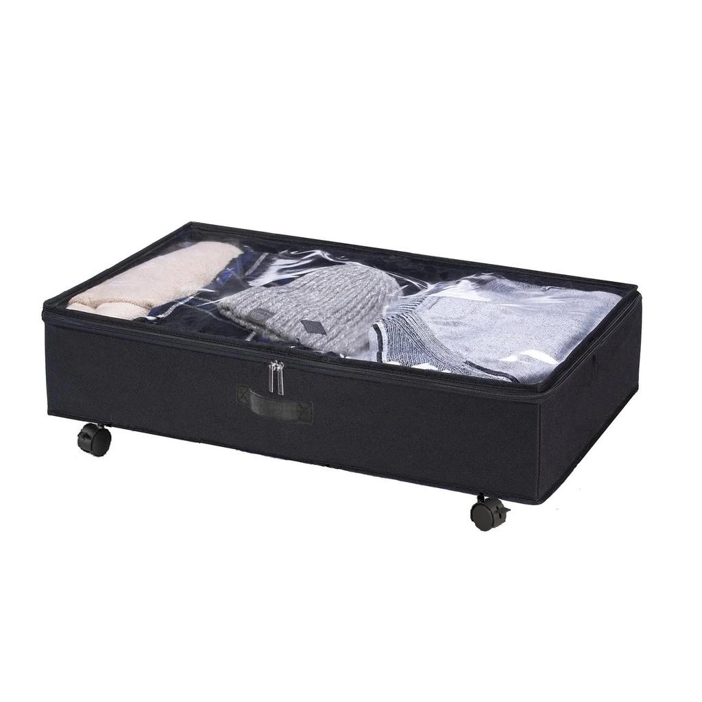 Large Under-Bed Storage Box with Wheels & Dustproof Fabric Lid