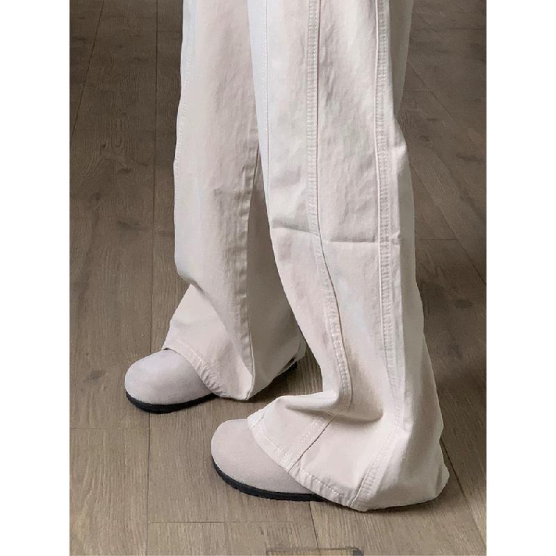 Apricot-colored Wide-leg Jeans for Women, 2026 New Women's Fashion, High-waisted, Slimming, Straight-leg Wide-leg Pants for Pear-shaped Body