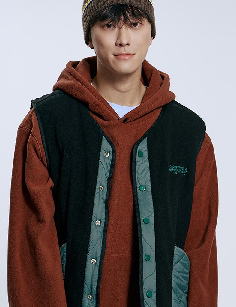 Clever Field Cozy Reversible Fleece Padded Vest_Black