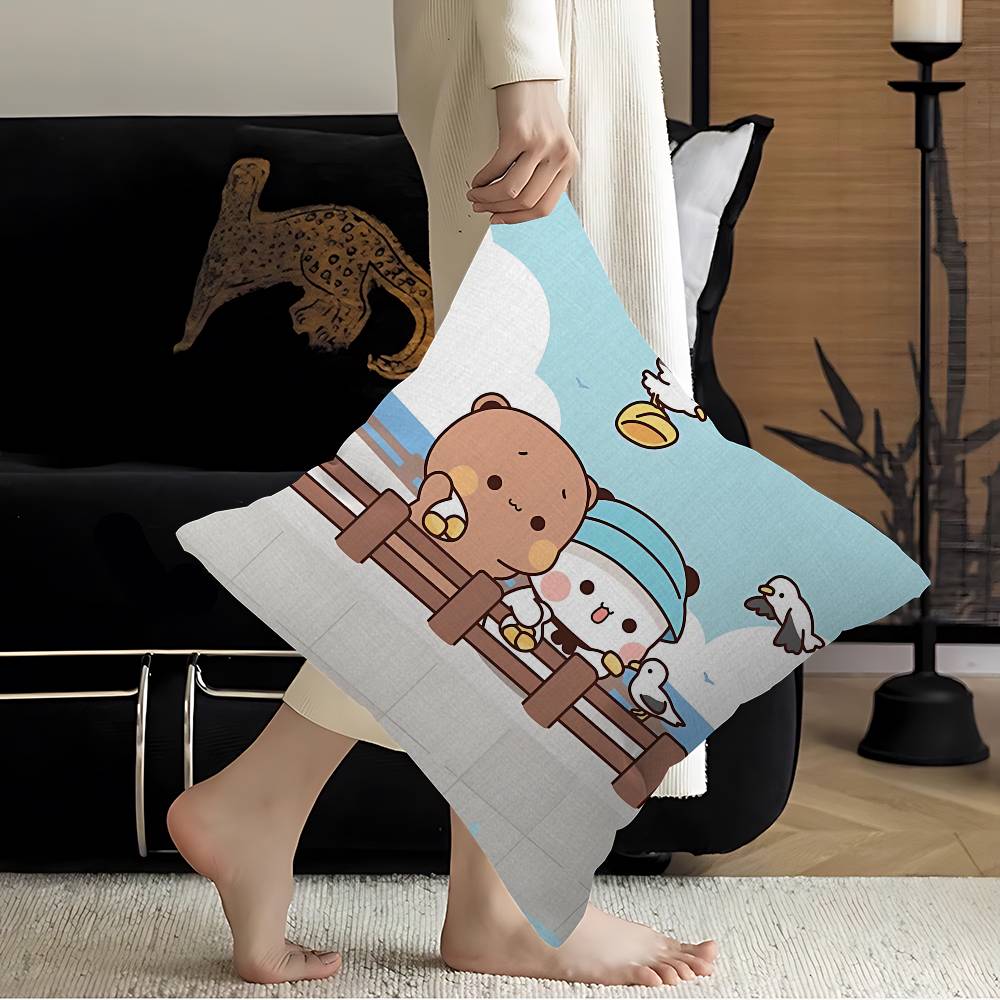 Cartoon B-Bubu And D-Dudu Cute Personalized Picture Text Home Decorative Pillows Household Gifts 45x45cm 12x12Inch