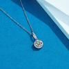 Women's Luxury Round Disc Collarbone Necklace PT950 Platinum 2Ct Moissanite - Collarbone-fitting, neck-lengthening, noble aura