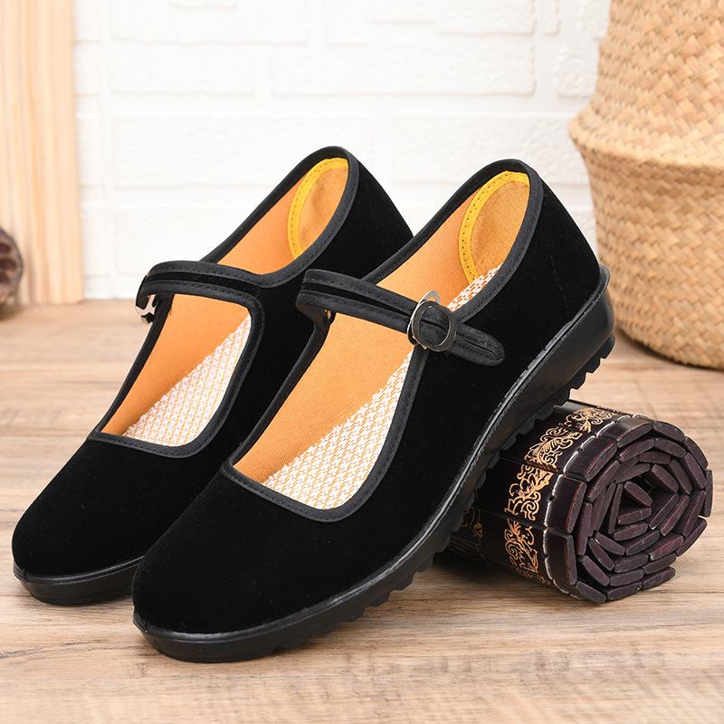 

Middle-Aged & Elderly Soft Sole Flat Cloth Shoes for Square Dance, Hotel, Mall or Work with Polyurethane Sole 35 чёрный