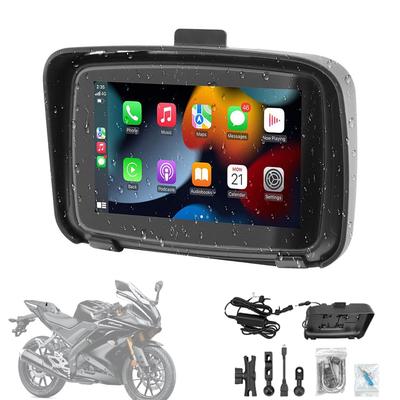 Eaglerich Bezprzewodowy CarPlay i Android Auto Nawigacja Motocyklowa 5" Ekran Dotykowy Przenośny Rowerowy