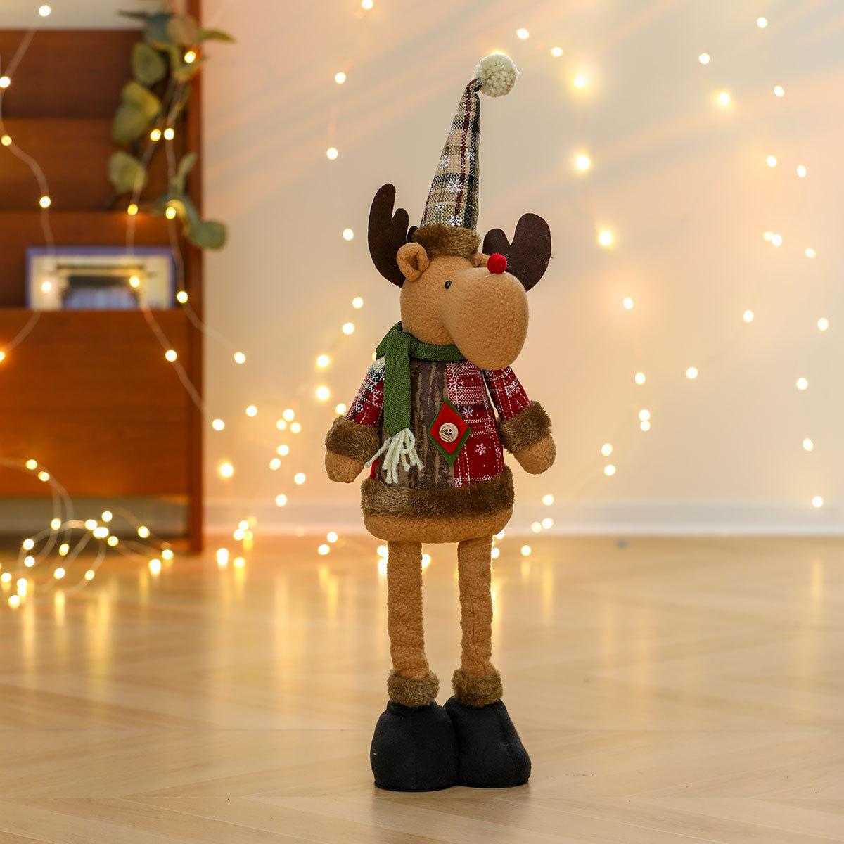 

Рождественская выдвижная кукольная витрина, витрина магазина, Санта-Клаус, снеговик, стоящая кукла, рождественские подарочные украшения deer